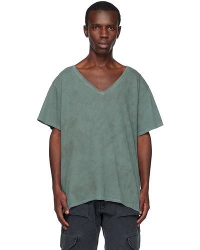 Greg Lauren V-neck T-shirt - Green