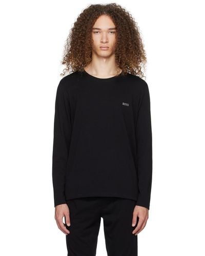 BOSS Black Embroidered Long Sleeve T-shirt