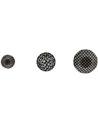 Balenciaga Silver Cagole Earrings Set - Black