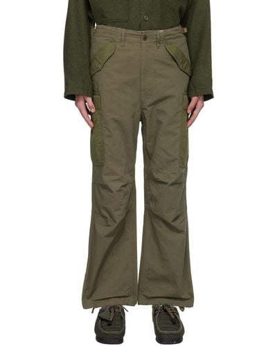 Nanamica Pleated Cargo Trousers - Green