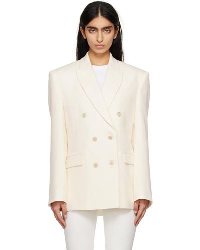 Wardrobe NYC Off- Double Breasted Blazer - White