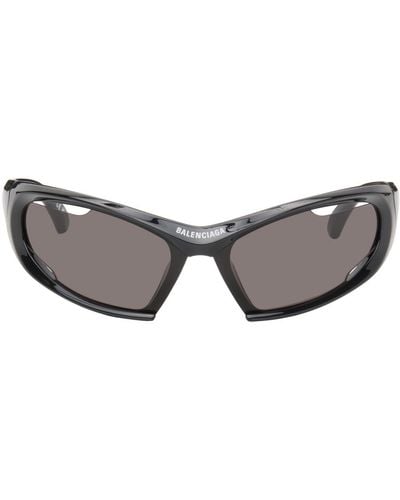 Balenciaga Dynamo Rectangle Sunglasses - Black