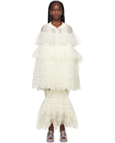 Simone Rocha Ssense Exclusive Off-white Minidress - Natural