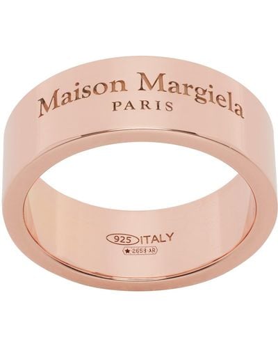 Maison Margiela Rose Gold Engraved Ring - Pink