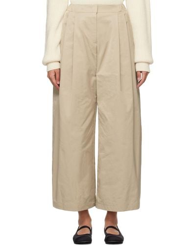 Amomento Two Tuck Trousers - Natural