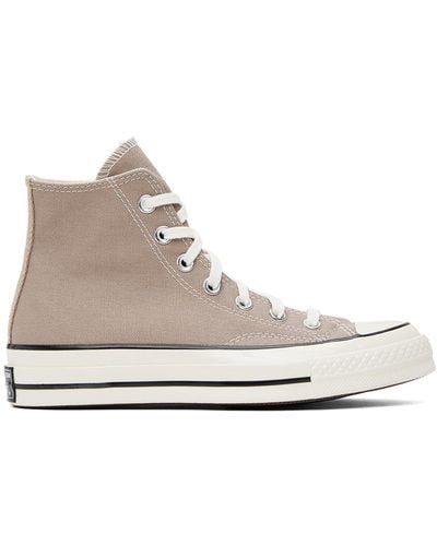 Converse Taupe Chuck 70 High Top Trainers - Black