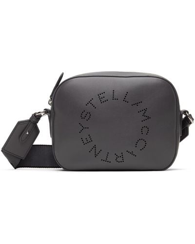 Stella McCartney Grey Logo Alter Mat Small Camera Bag - Black