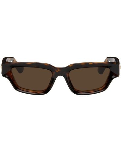 Bottega Veneta Tortoiseshell Sharp Square Sunglasses - Black