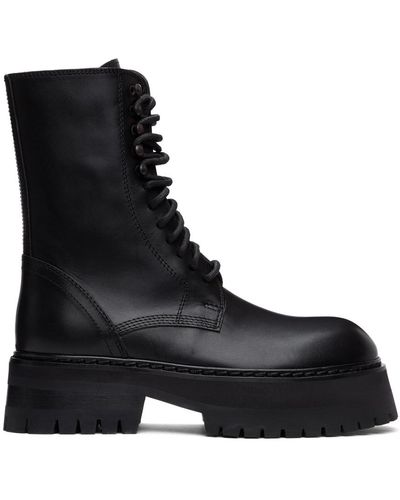 Ann Demeulemeester Black Oversized Sole Tucson Lace-up Boots