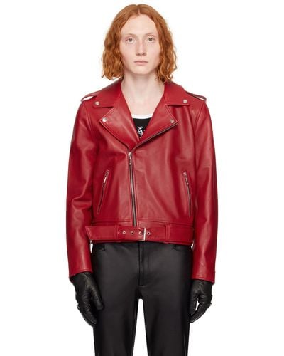 Ernest W. Baker Ssense Exclusive Leather Jacket - Red
