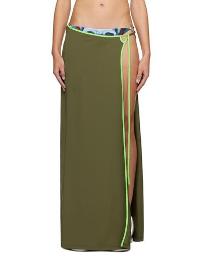 OTTOLINGER Khaki Wrap Maxi Skirt - Green
