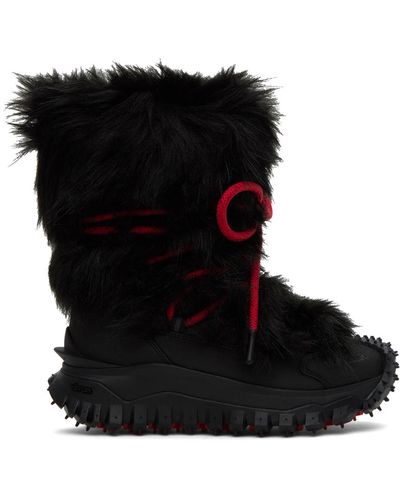 3 MONCLER GRENOBLE Trailgrip Faux Fur-trimmed Snow Boots - Black