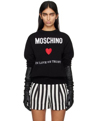 Moschino Black Embroidered Sweatshirt