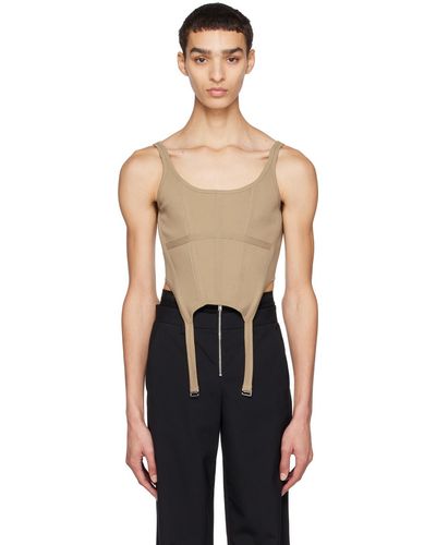 Dion Lee Taupe Combat Corset - Black