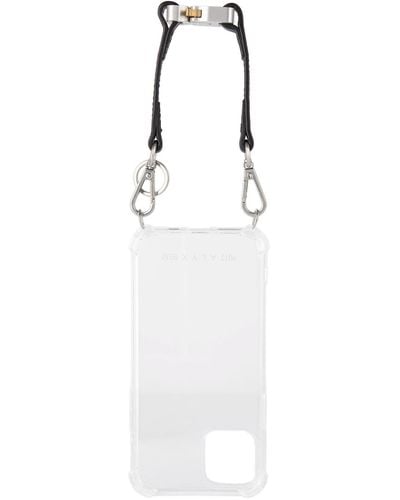 1017 ALYX 9SM Transparent Small Leather Strap Iphone 11 Pro Case - White