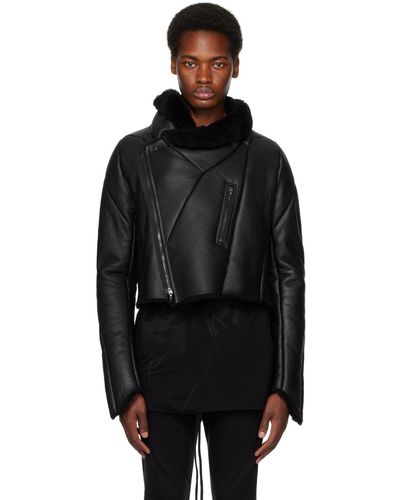 Julius Zipped Leather Jacket - Black