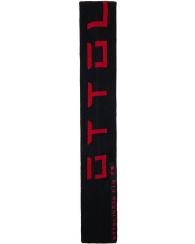 OTTOLINGER Écharpe noir et rouge à logo en tricot jacquard