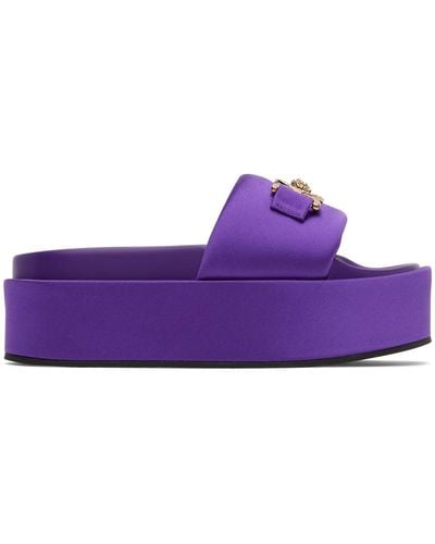 Versace '95 Satin Platform Sandal - Purple