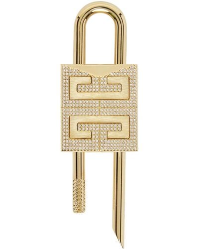 Givenchy Gold Small 4g Padlock Keychain - Black