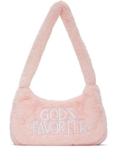 PRAYING 'god's Favourite' Furry Bag - Pink