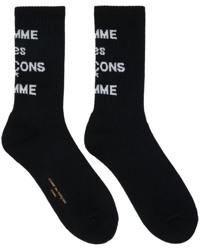 Comme des Garçons Black Cotton Pile Logo Socks