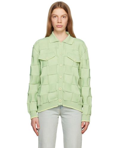 Opening Ceremony Check Cardigan - Green