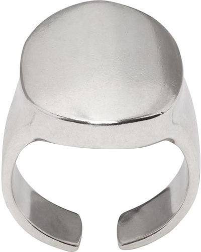 Isabel Marant Silver Open Band Signet Ring - Gray