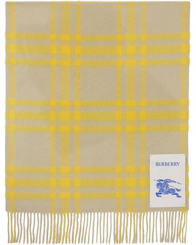 Burberry Green & Yellow Check Scarf