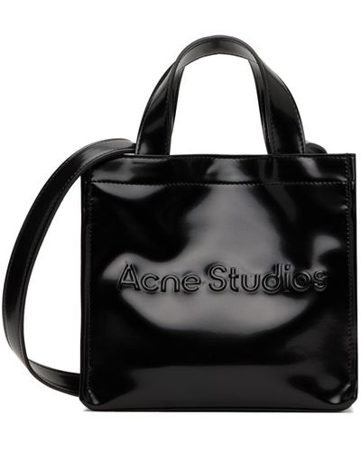 Acne Studios Mini cabas noir à logo