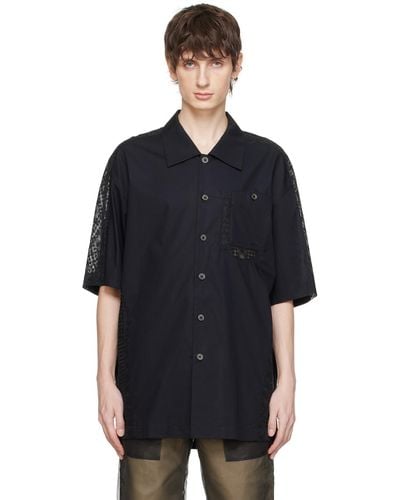Feng Chen Wang Lace Overlay Shirt - Black