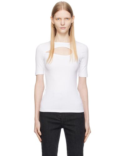 REMAIN Birger Christensen T-shirt blanc à découpe - Noir