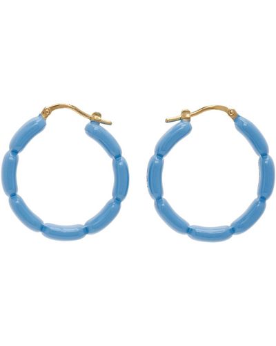 K.ngsley Boucles d'oreilles à anneau bleues à image exclusives à ssense - Noir