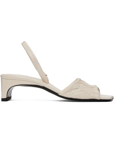 Totême Toteme Off-white 'the Gathered Scoop' Heeled Sandals - Black