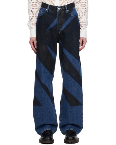 Dries Van Noten Blue Printed Jeans