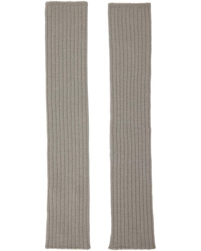Rick Owens Off-white Ribbed Arm Warmers - Multicolor