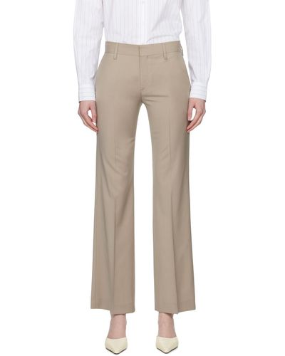 Filippa K Taupe Bootcut Trousers - White
