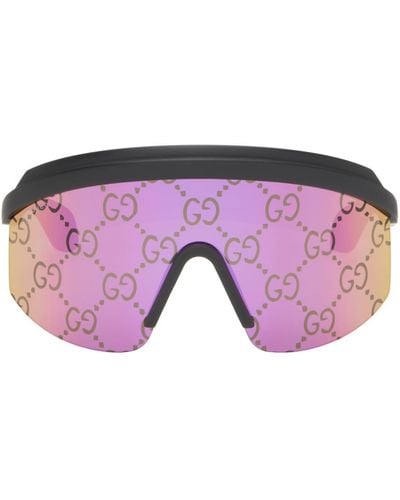 Gucci Black Shield Sunglasses - Pink