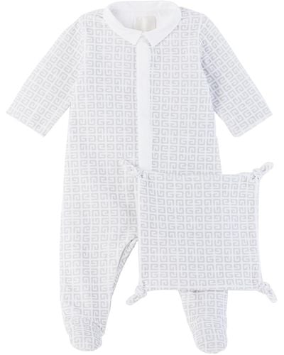 Givenchy Baby 4G Jumpsuit & Cloth Set - White
