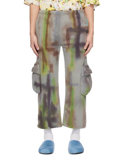 Collina Strada Pantalon cargo gris à motif tie-dye - Multicolore