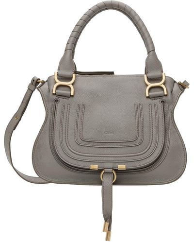 Chloé トープ ミディアム Marcie Double Carry バッグ - グレー
