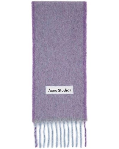 Acne Studios Purple Fringe Scarf - Blue