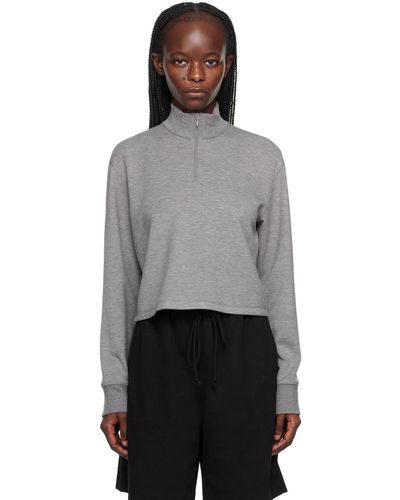 Theory Grey Cropped Sweater - Black