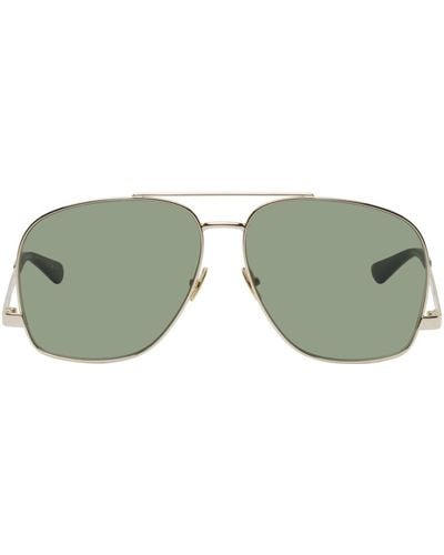 Saint Laurent Gold Sl 653 Leon Sunglasses - Green