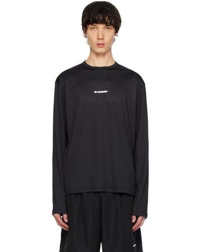 Jil Sander Black Printed Long Sleeve T-shirt