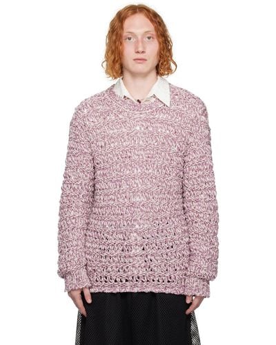 Dries Van Noten Purple Marled Sweater - Pink