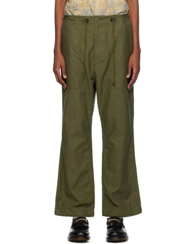 Needles Khaki String Fatigue Trousers - Green