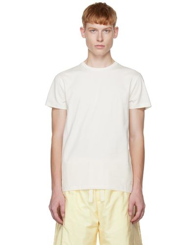 Jil Sander T-shirt blanc cassé à col ras du cou - Multicolore