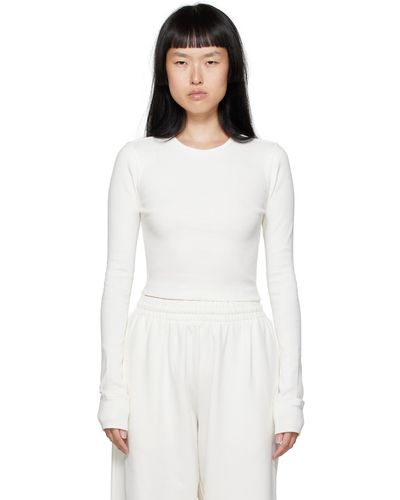 Wardrobe NYC T-shirt à manches longues blanc cassé édition hailey bieber