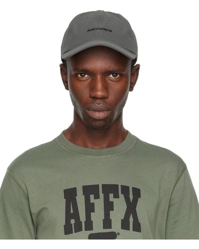AFFXWRKS グレー ロゴ刺繍 キャップ - グリーン