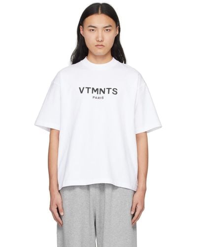 VTMNTS ホワイト Paris Tシャツ